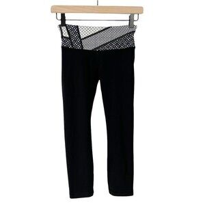 Lululemon Long Ankle Length Full Inseam Mid  High Rise Print Pattern Waistband